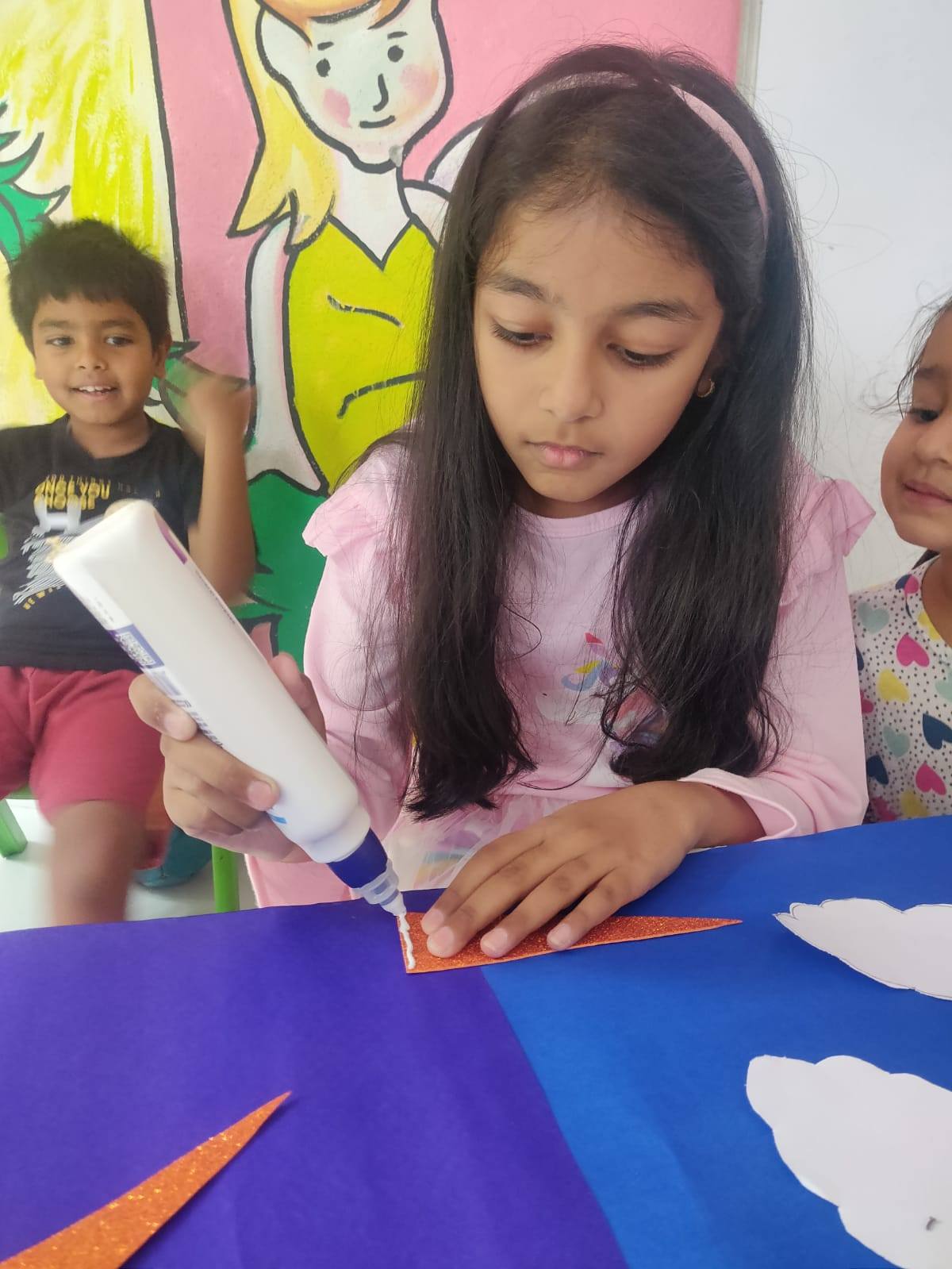 Art and craft activities at T.I.M.E Kids daycare Horamavu