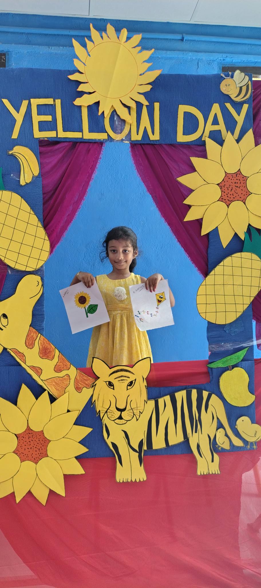 Sunflower craft at T.I.M.E Kids daycare in Horamavu Bengaluru