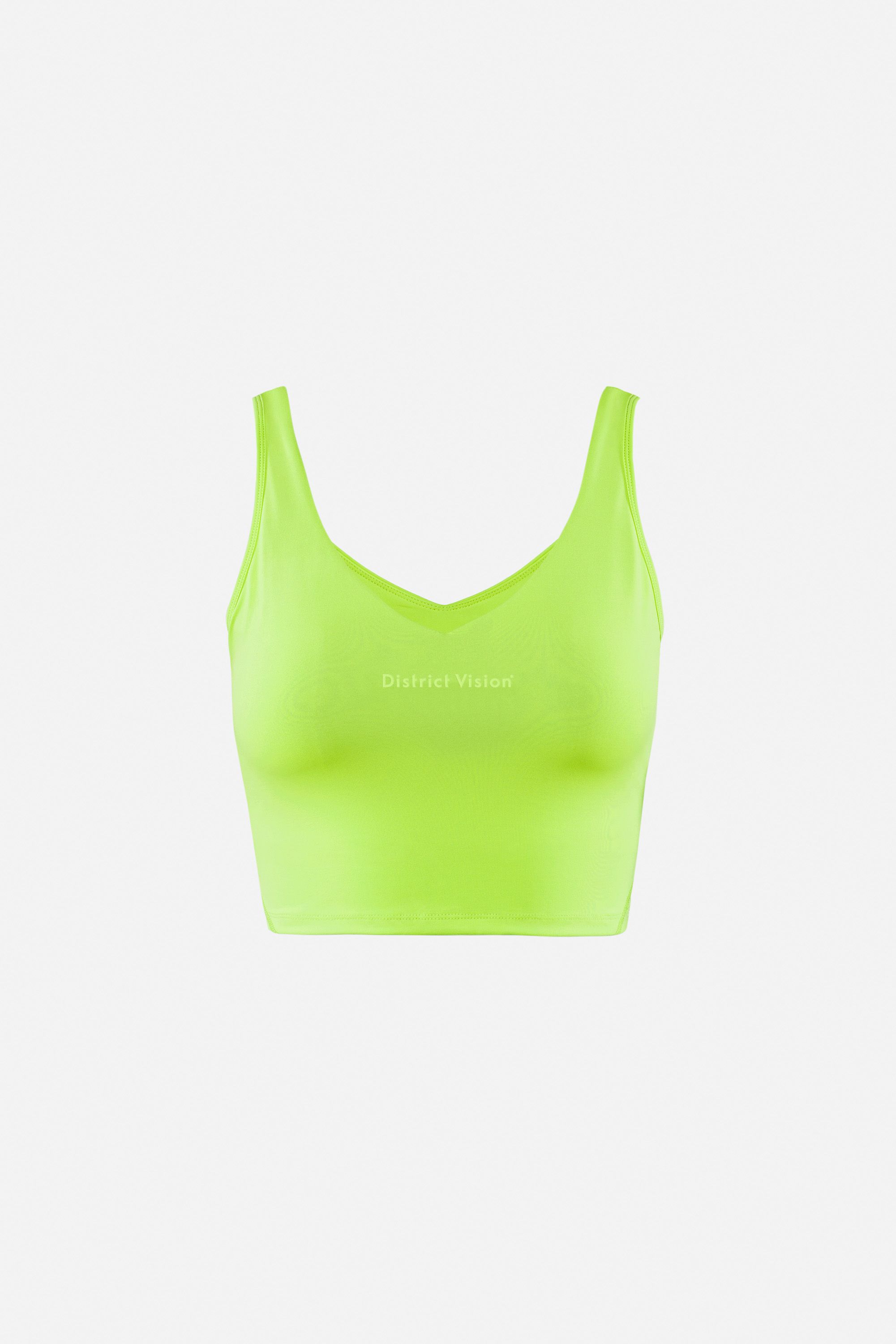 Cropped Recycled Light Support Bra, Lime