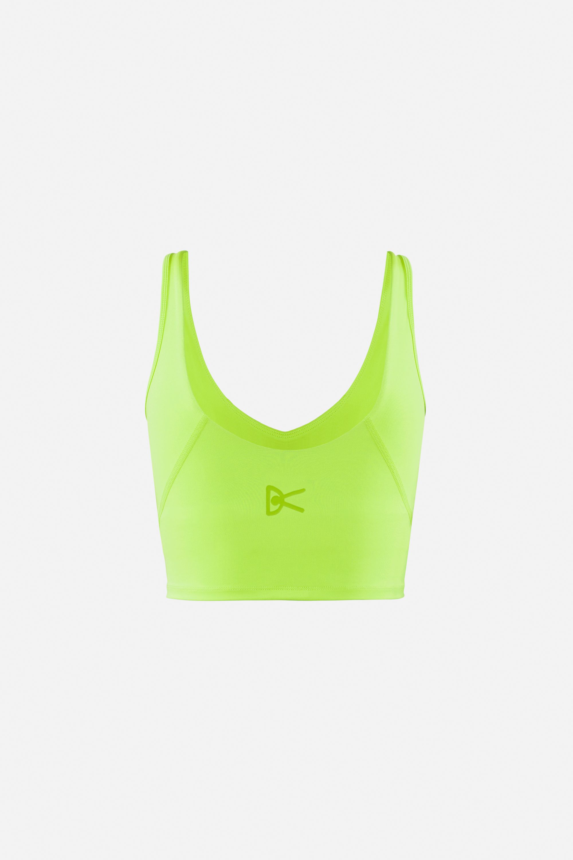 Cropped Recycled Light Support Bra, Lime