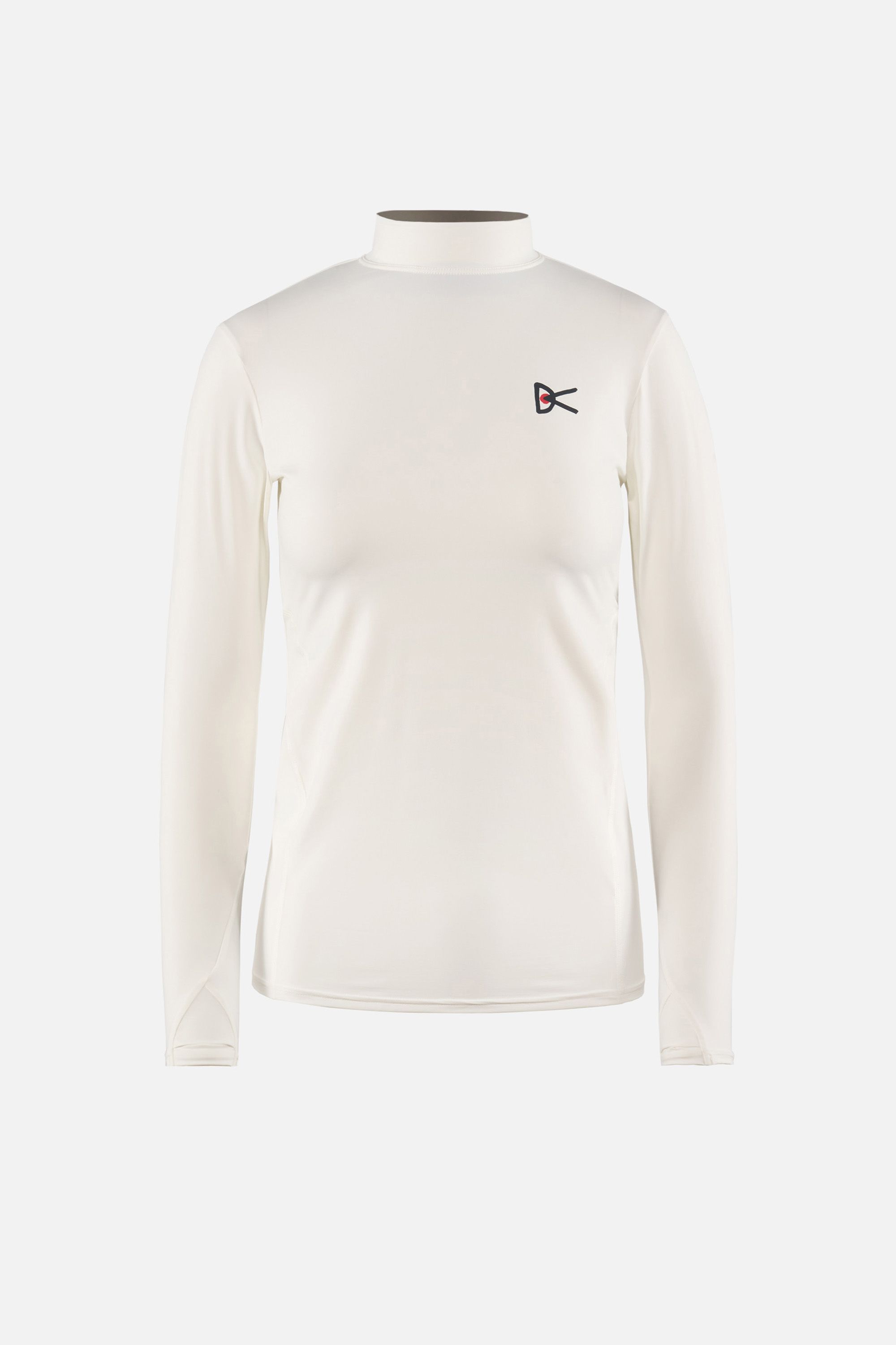 Paneled Long Sleeve Mock Tee, Lunar White