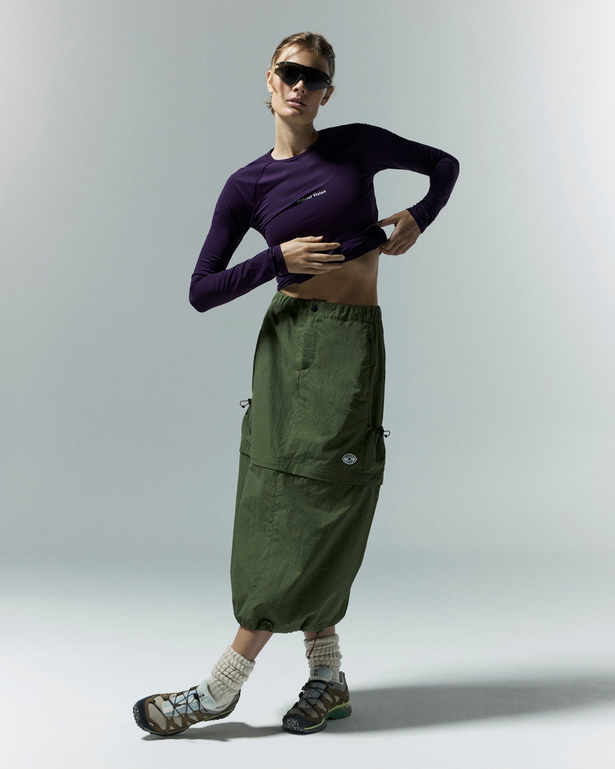 Single Layer Cargo Skirt, Lichen