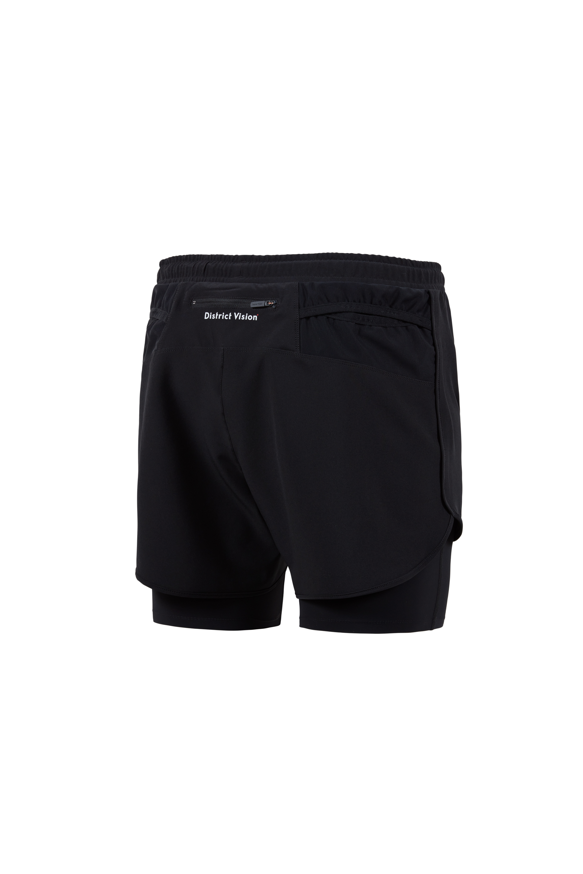Layered Pocketed Trail Shorts, Black