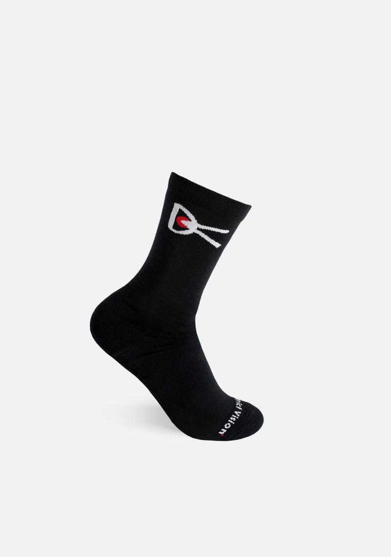 Performance Cordura Crew Socks, Black/White Logo