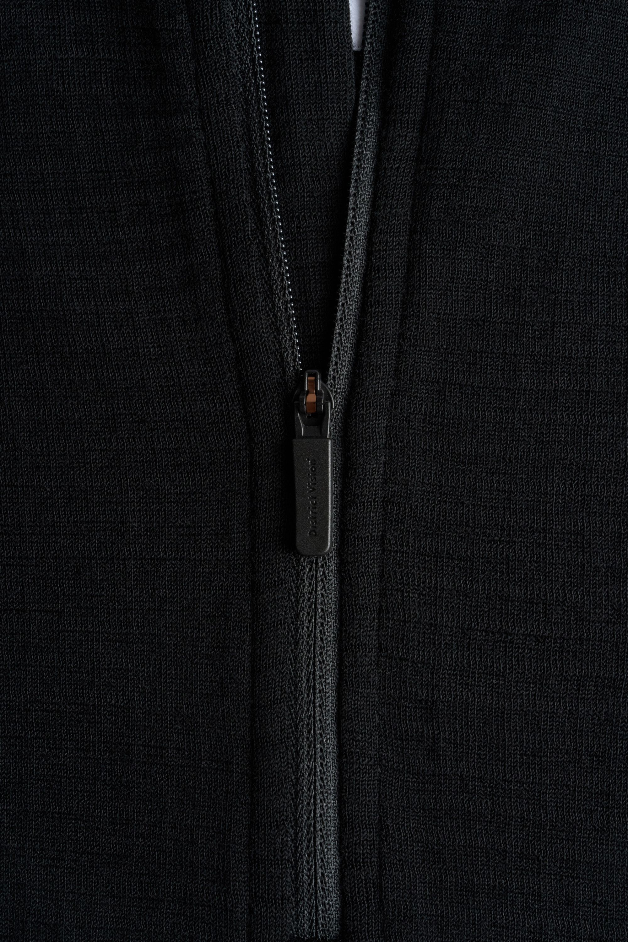 Half-Zip Merino Grid Fleece, Black