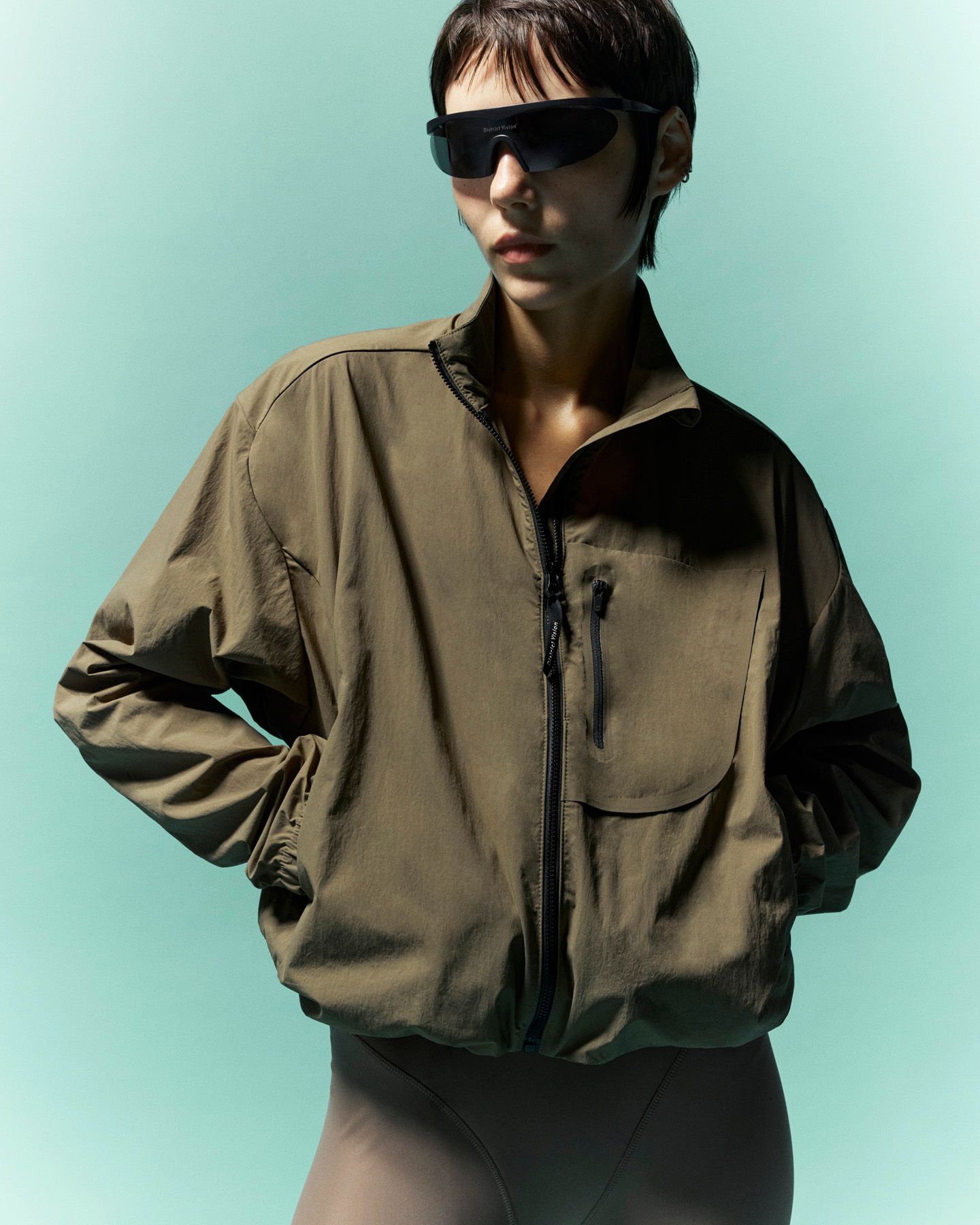 Cropped Recycled DWR Jacket, Vetiver
