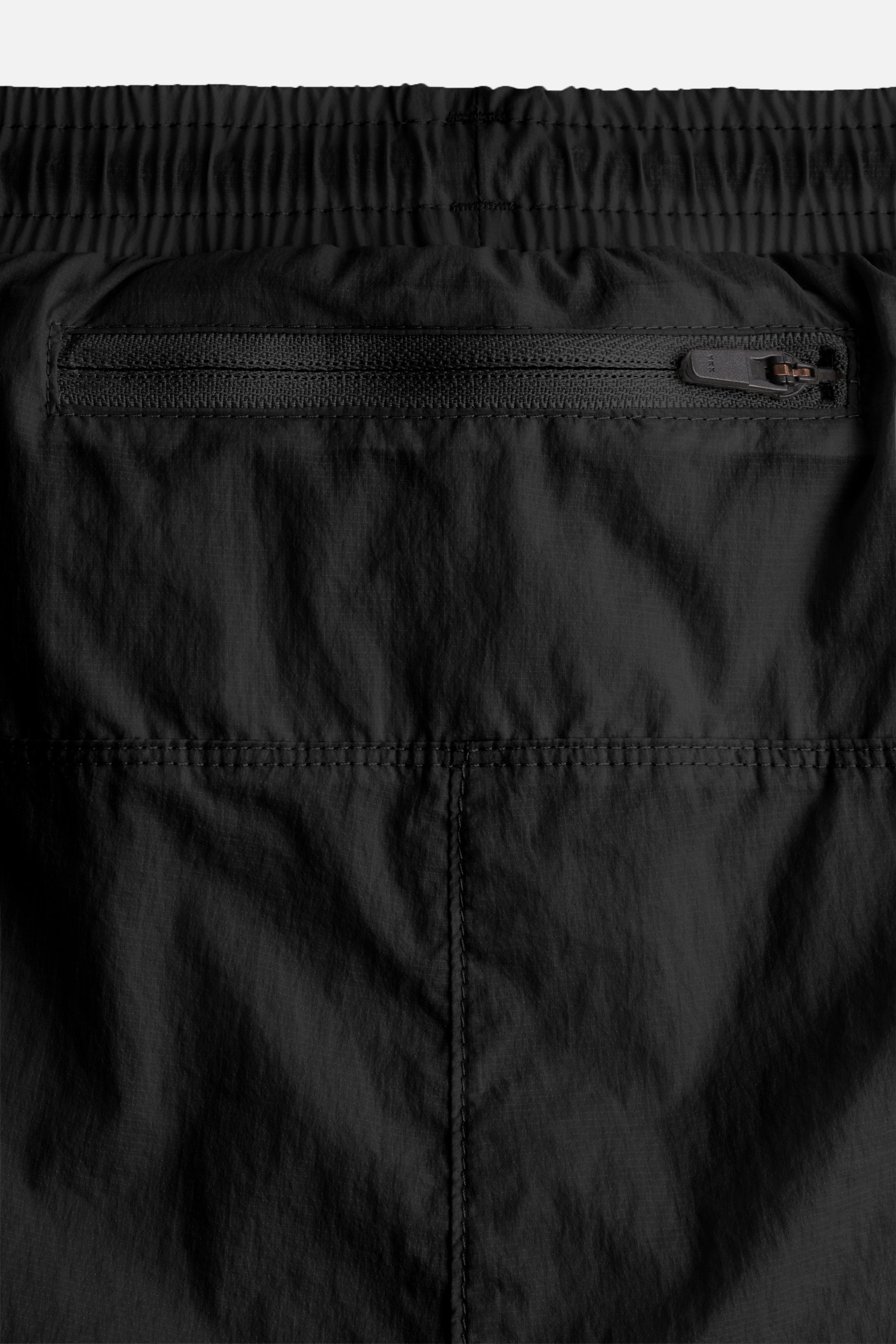 Ripstop Layered Trail Shorts, Black