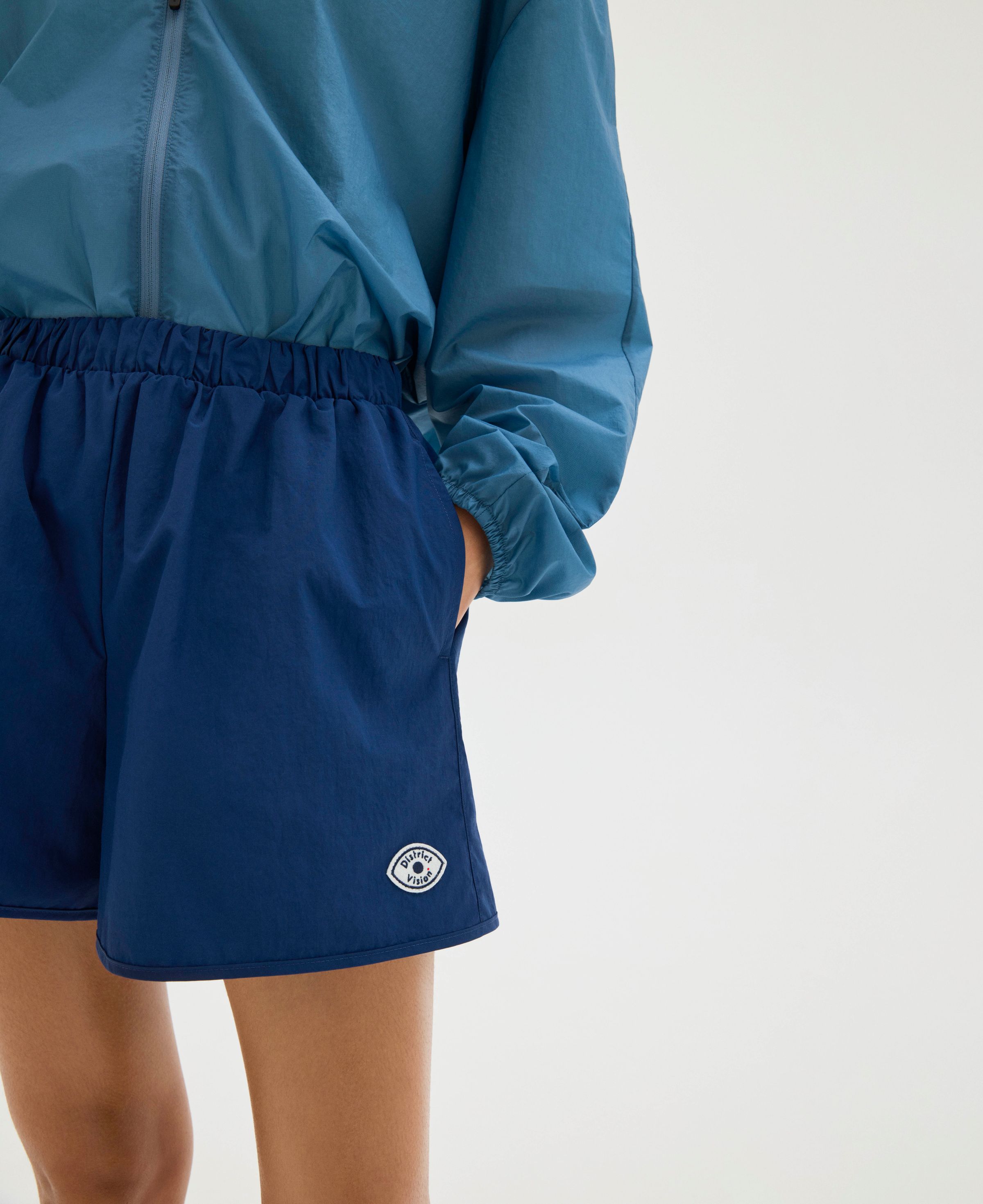 Oversized Recycled Shell Shorts, Navy