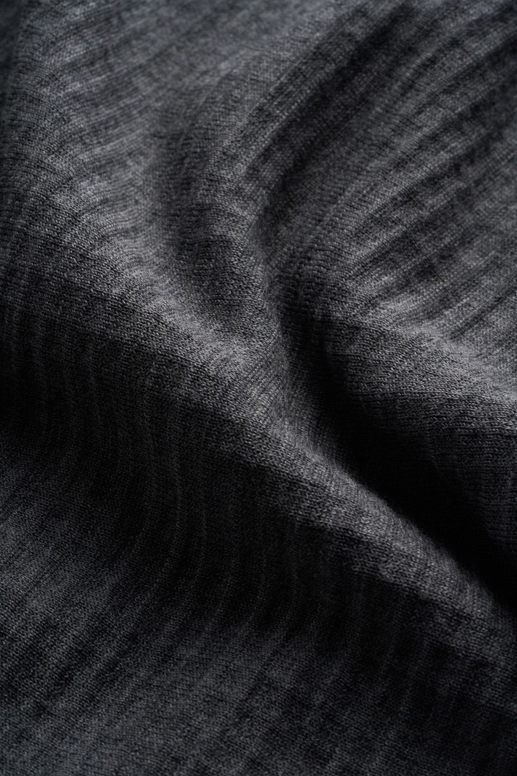 Hooded Merino Grid Fleece, Carbon