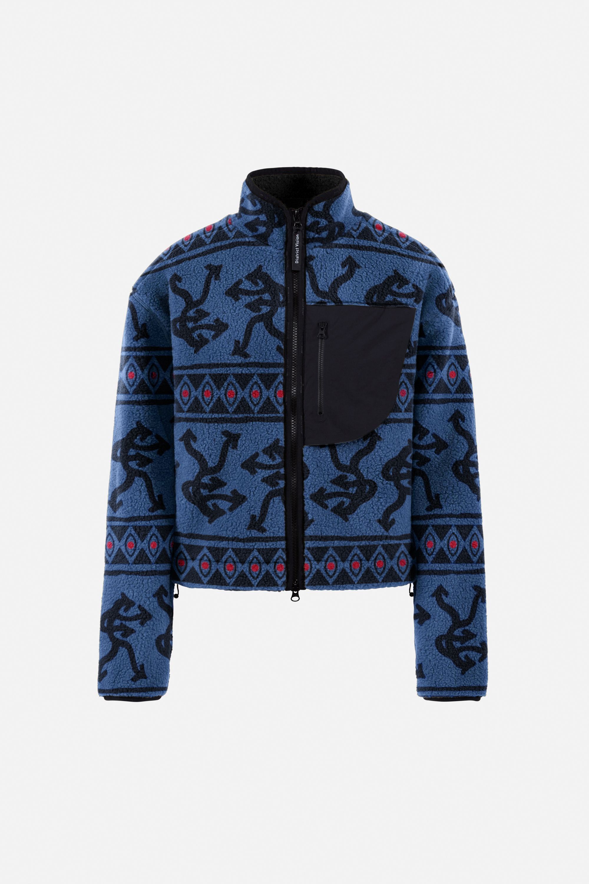 Cropped Pile Fleece Jacket, Blue Arrow