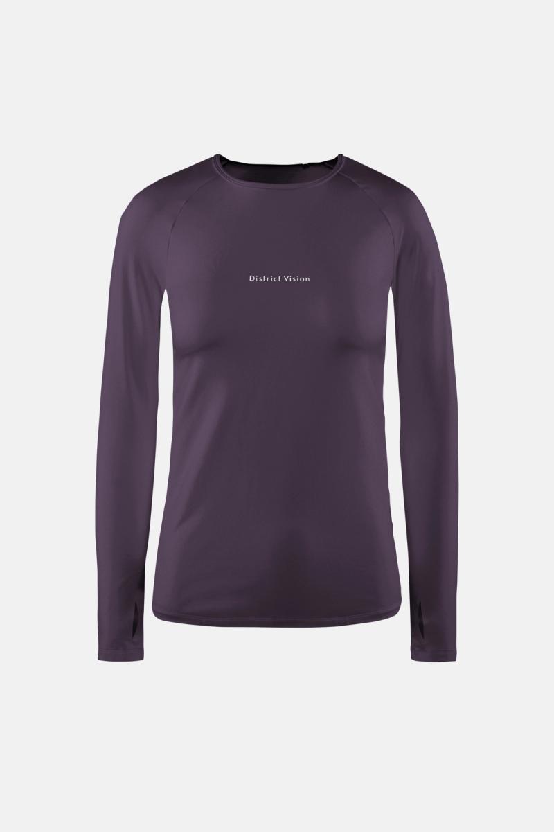 Lightweight Long Sleeve Fitted Tee, Plum