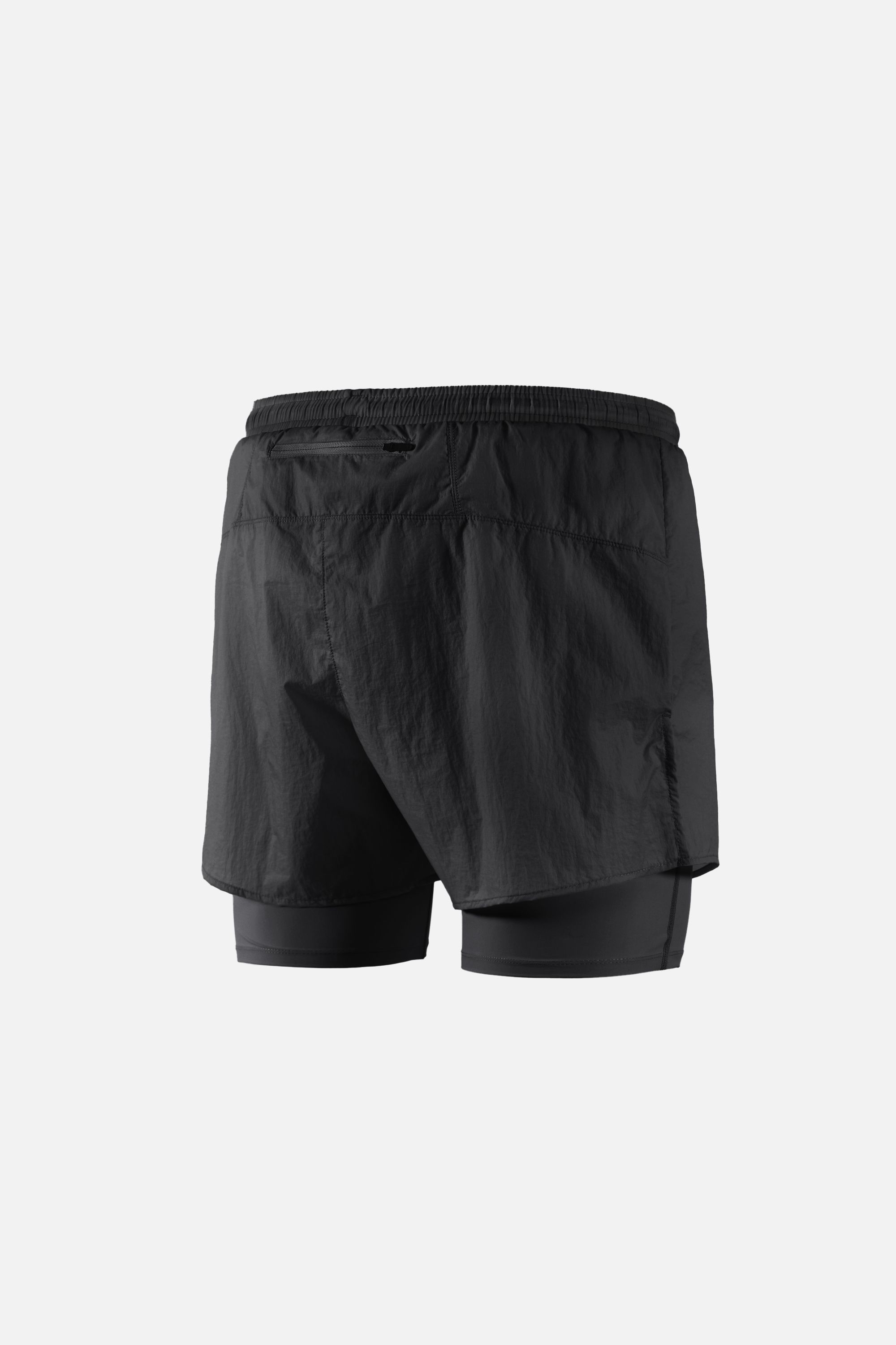 Ripstop Layered Trail Shorts, Black