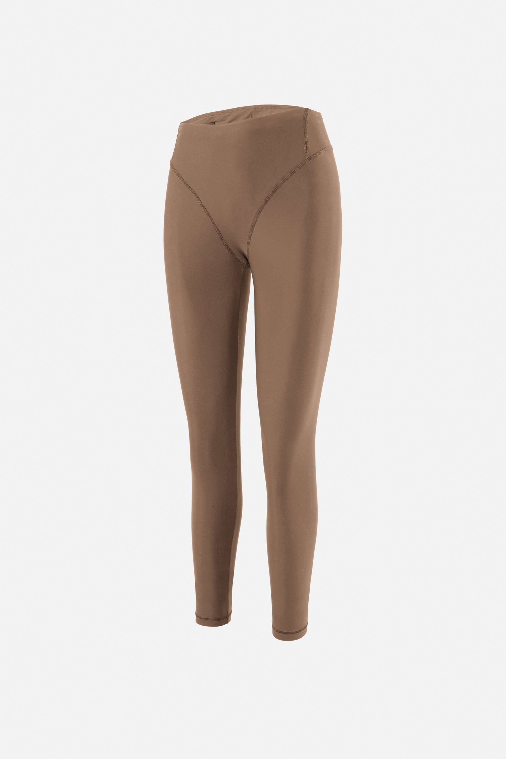 Brown Solid Full Length Casual Women Slim Fit Tights - Selling