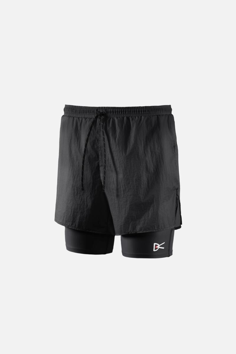 Ripstop Layered Trail Shorts, Black