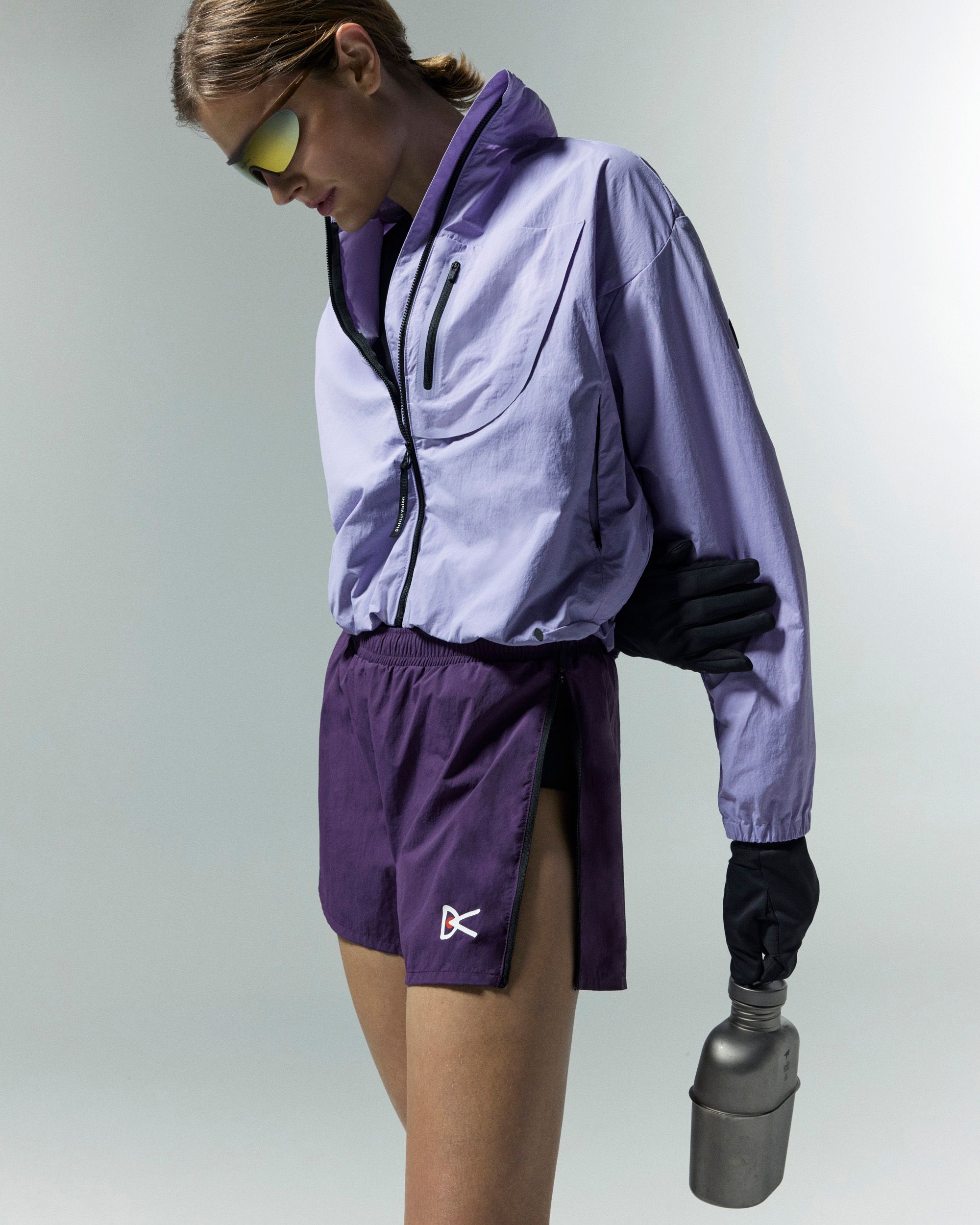Cropped Recycled DWR Jacket, Lilac