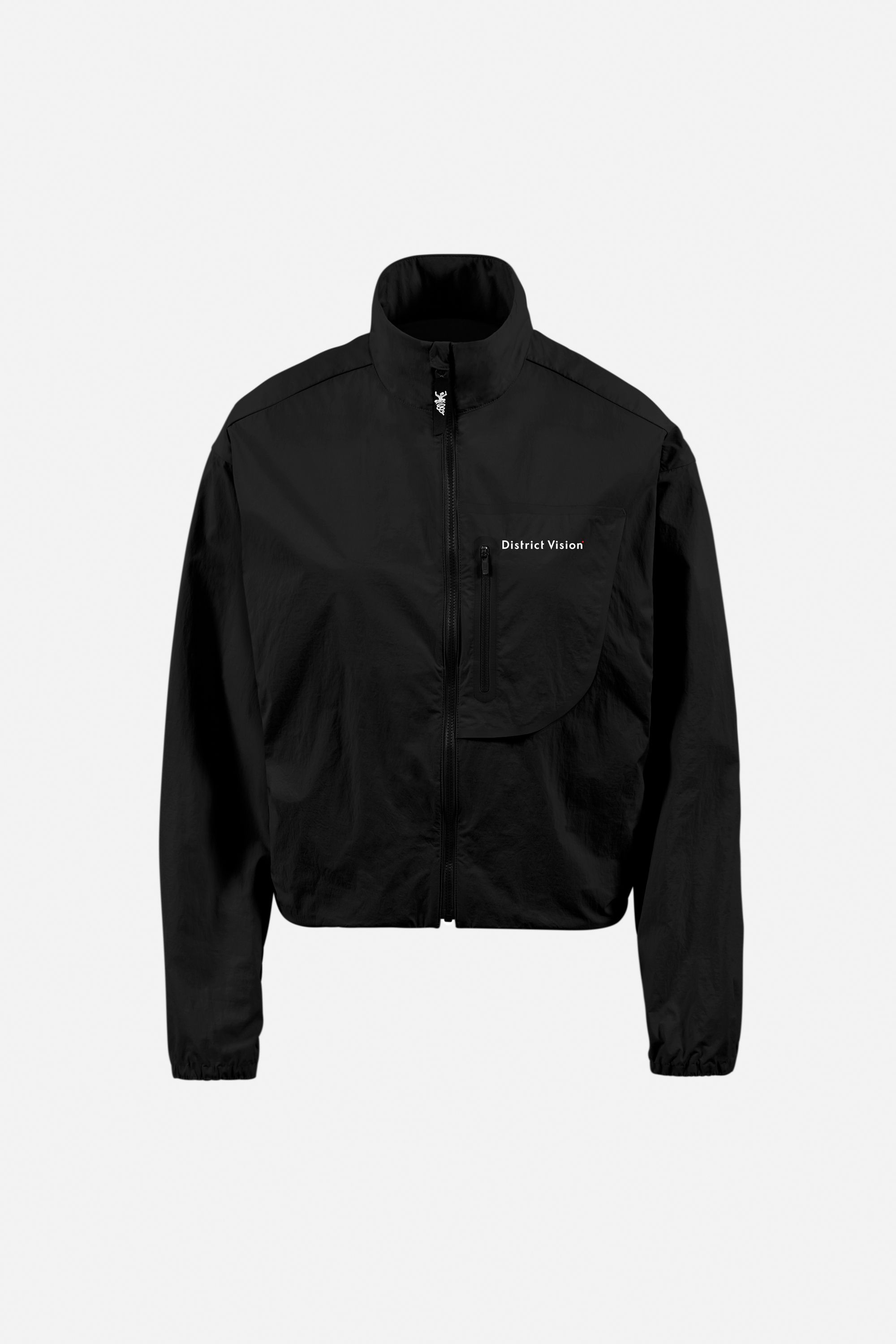 Cropped Recycled DWR Jacket, Black