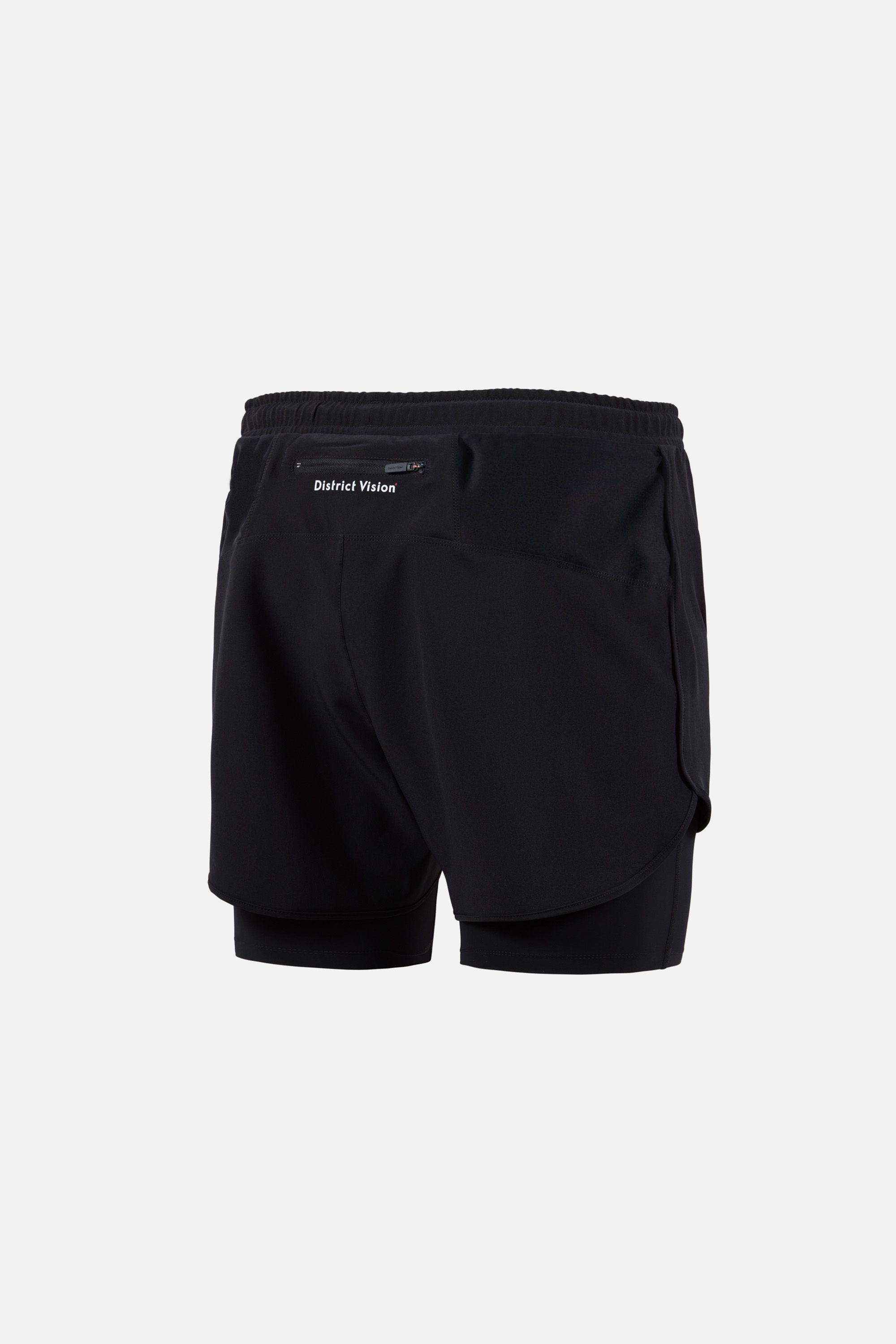 Layered Pocketed Trail Shorts, Black