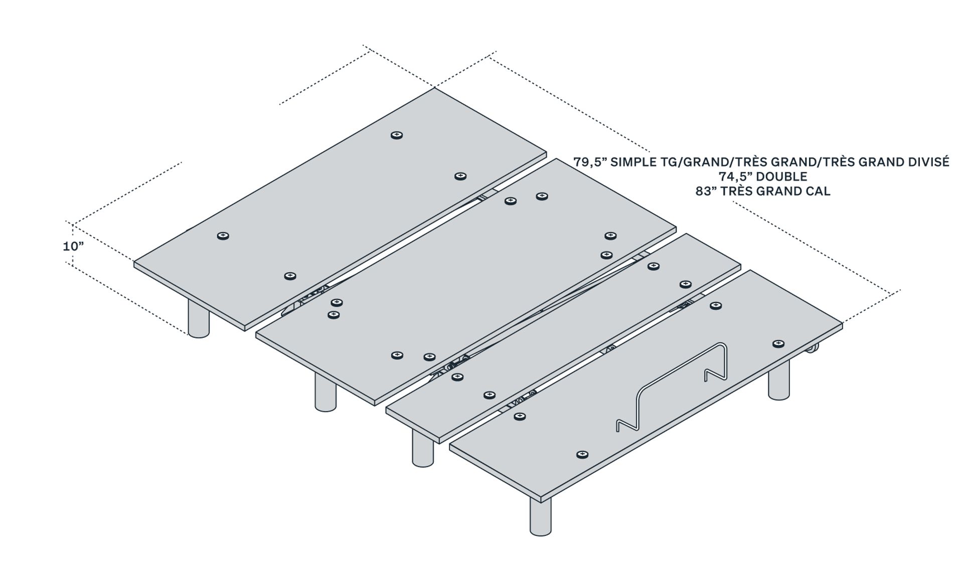 Schéma du produit avec cotes.