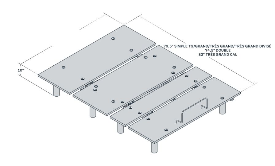 Schéma du produit avec cotes.