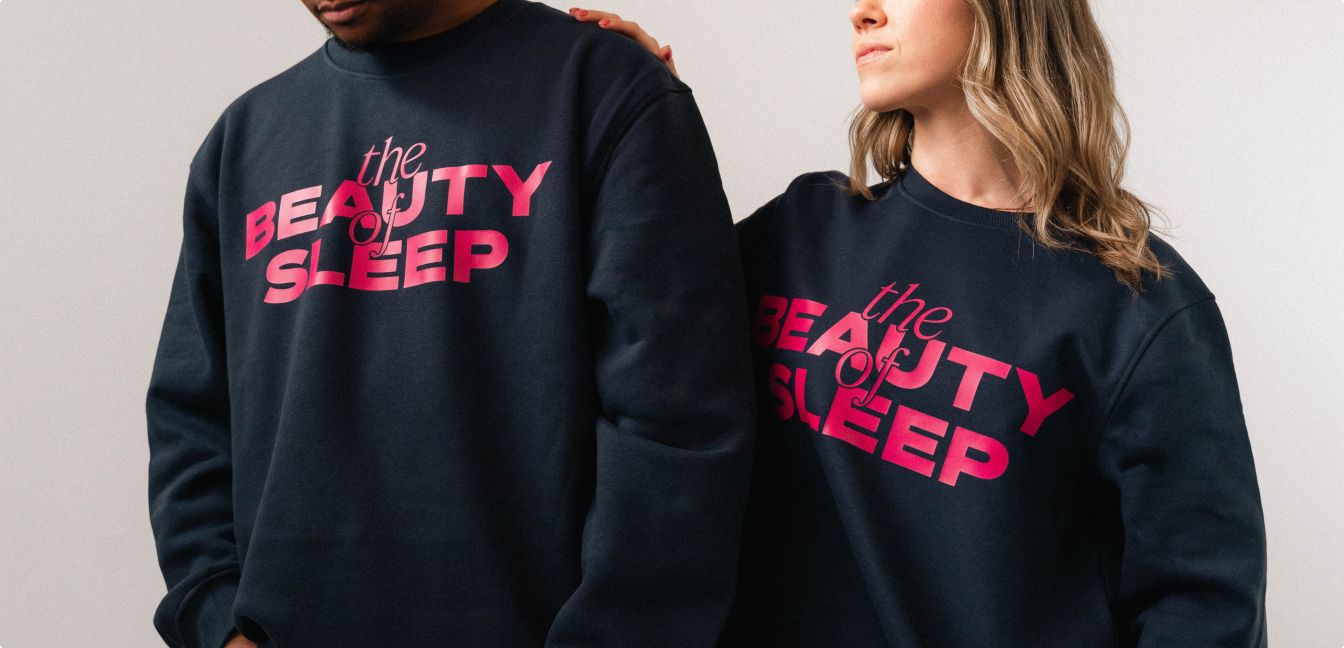 Crewneck sweater with Endy x WNBA partnership: the beauty of sleep.