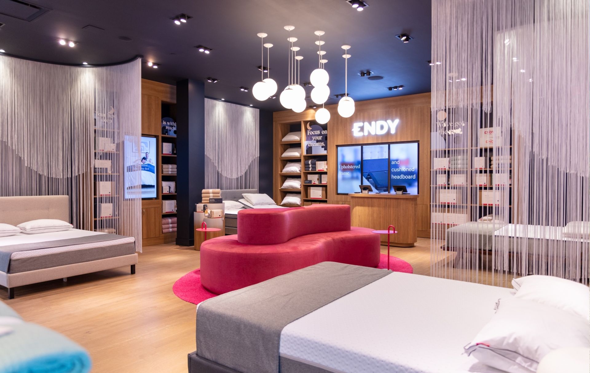 Photograph of the Endy store's interior layout