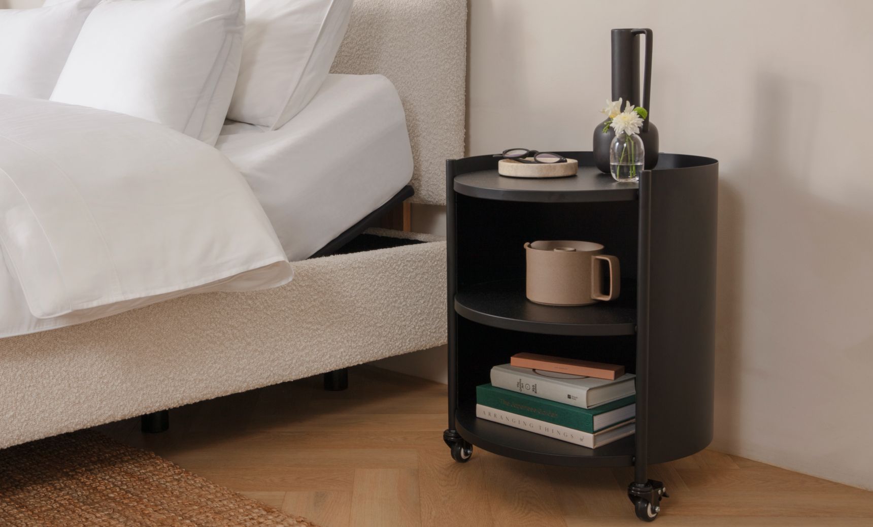 Swivel Nightstand in Black Obsidian colour way