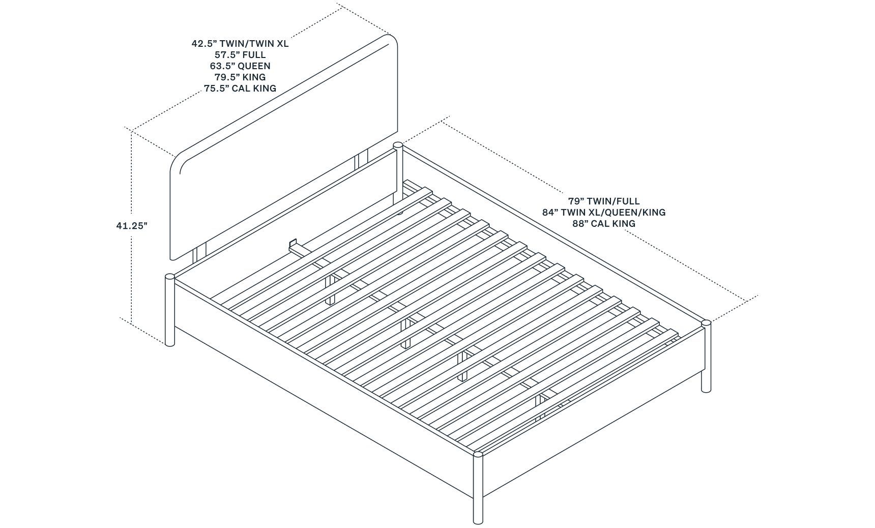 Endy Kids Platform Bed size dimensions guide