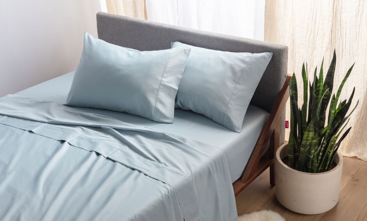Organic Cotton Pillowcase in Blue colour way