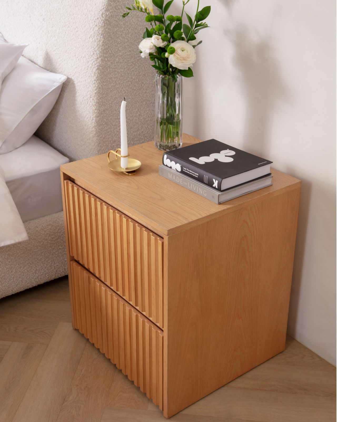 Wooden Nightstand in Natural colour way