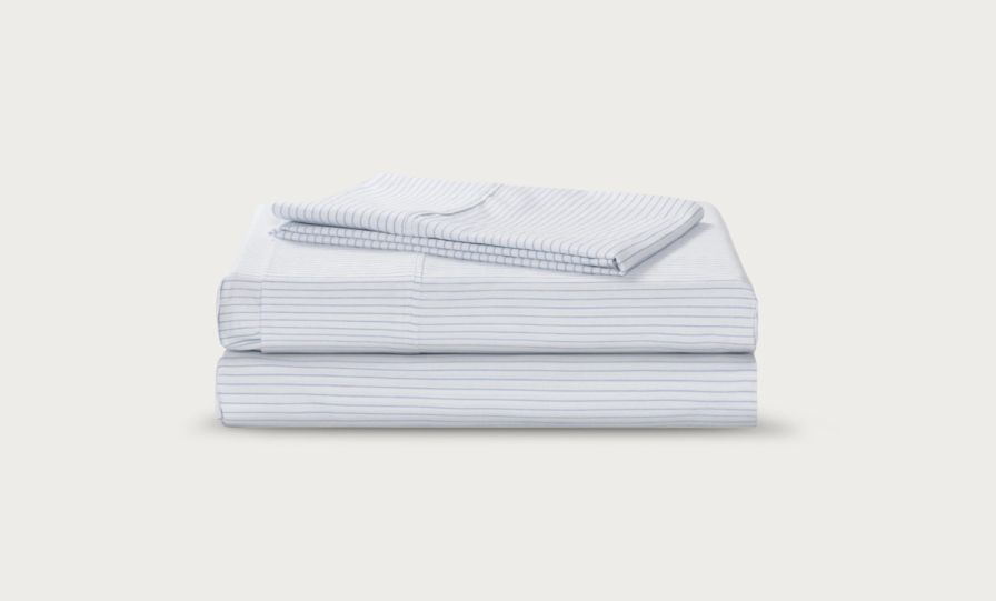 The Endy Petit Sheet Set in Chambray-stripes