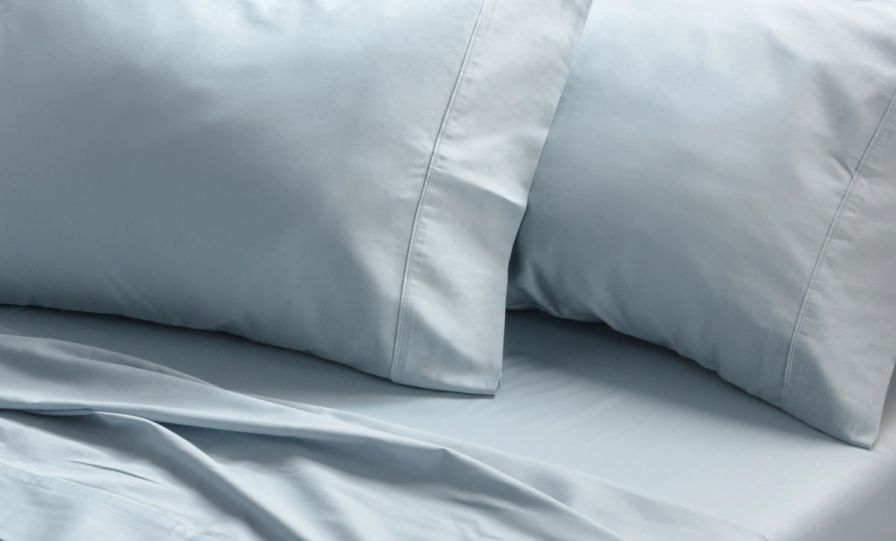 Endy Organic Cotton Pillowcase Cover (Sateen) in Glacier Blue colourway