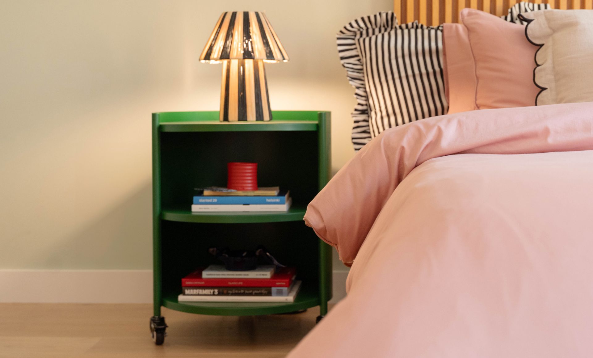 The Endy Kids Swivel Nightstand in green colour way