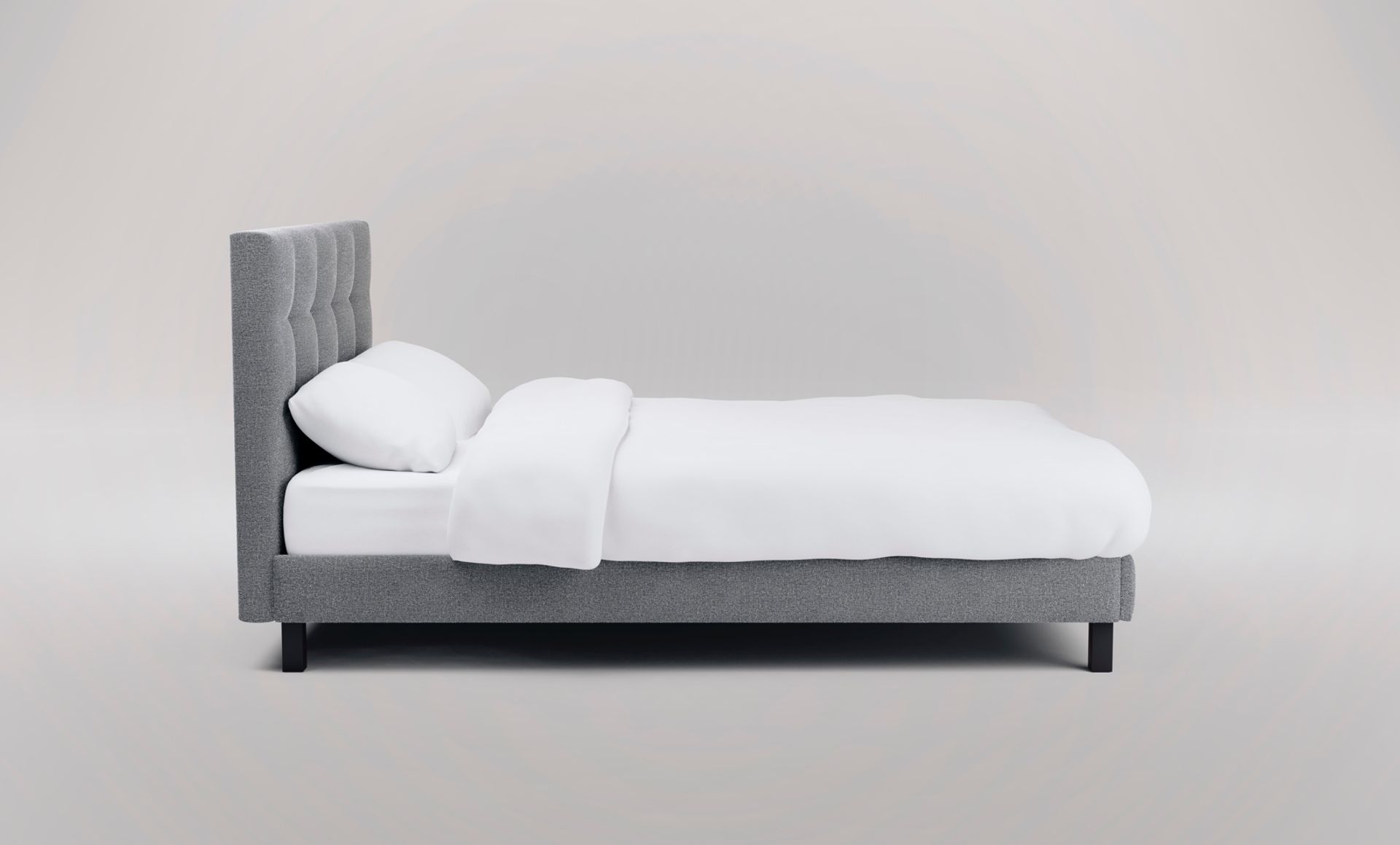 The Endy Upholstered Bed in Heather Grey colourway