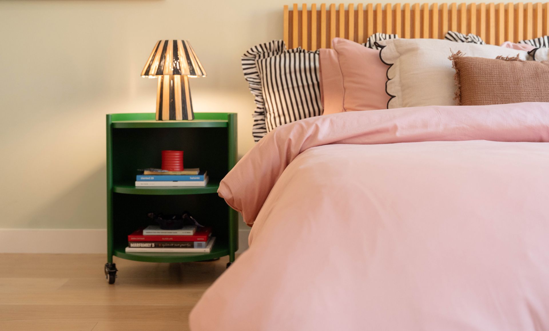 Swivel Nightstand in green colour way