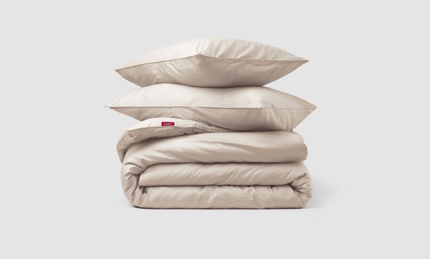 Endy Organic Cotton Duvet Cover (Percale) in Soft Cream colourway.