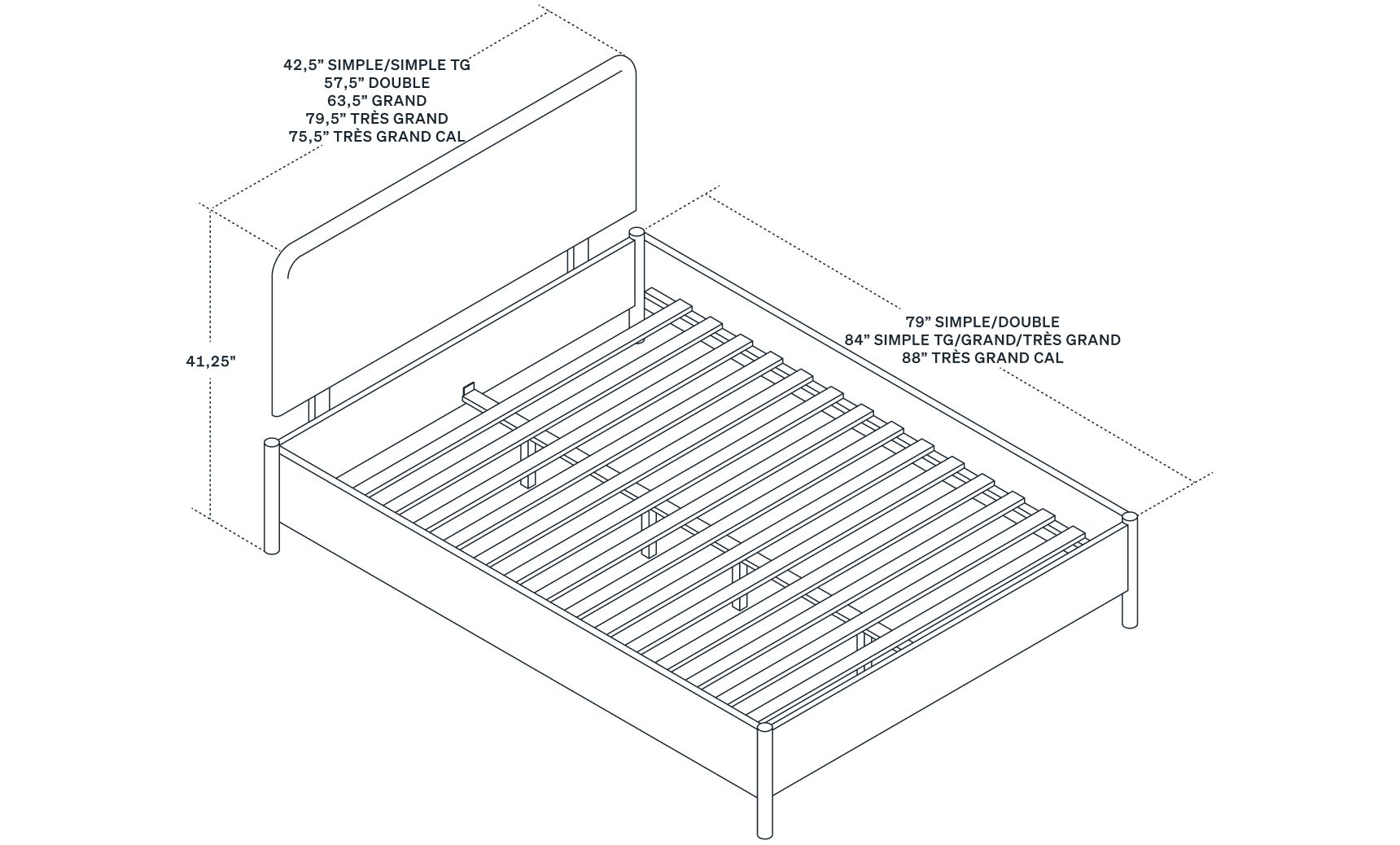 Schéma du produit avec cotes.