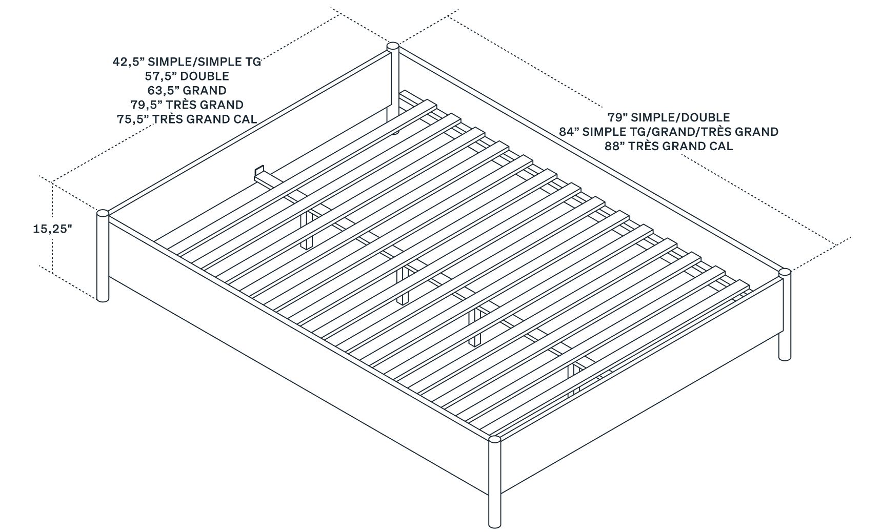 Schéma du produit avec cotes.