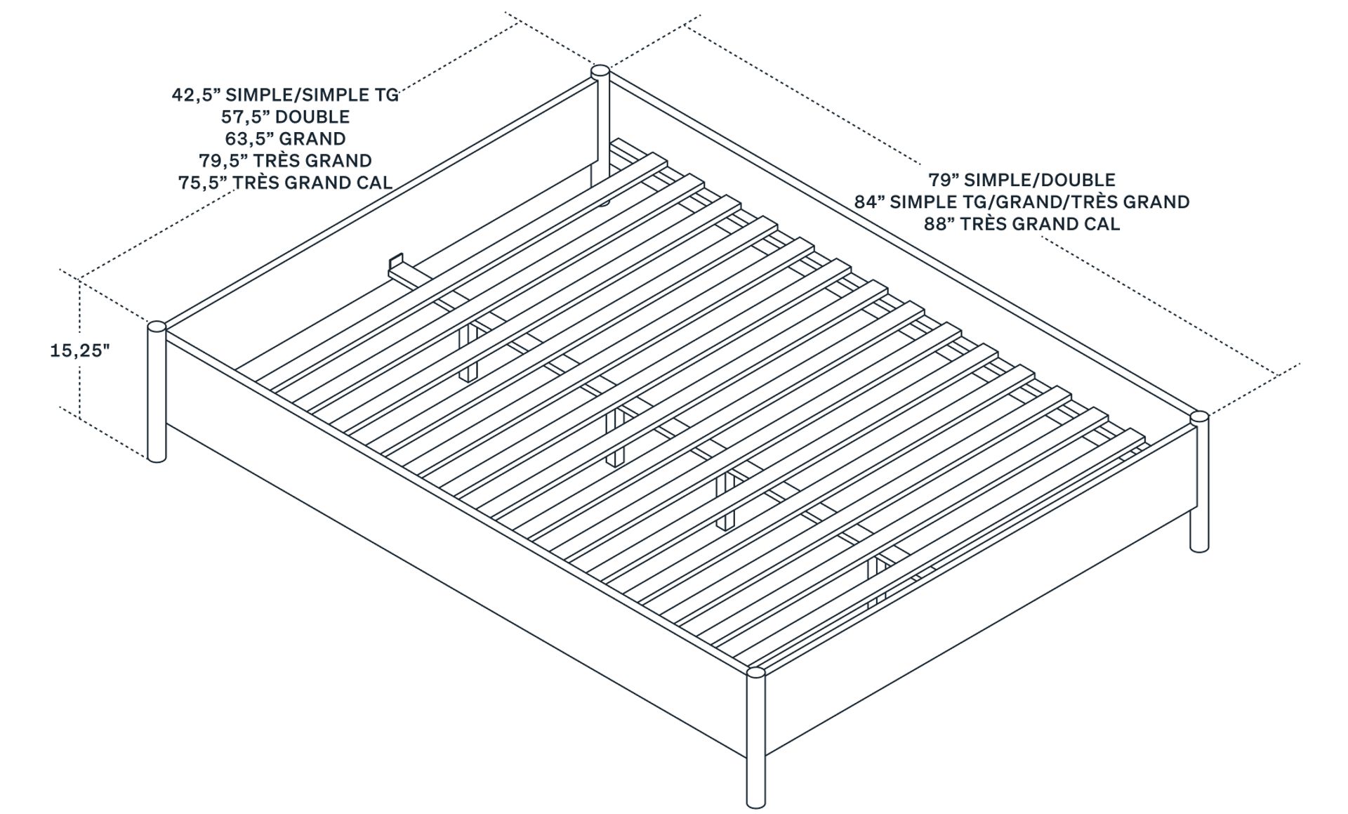 Schéma du produit avec cotes.