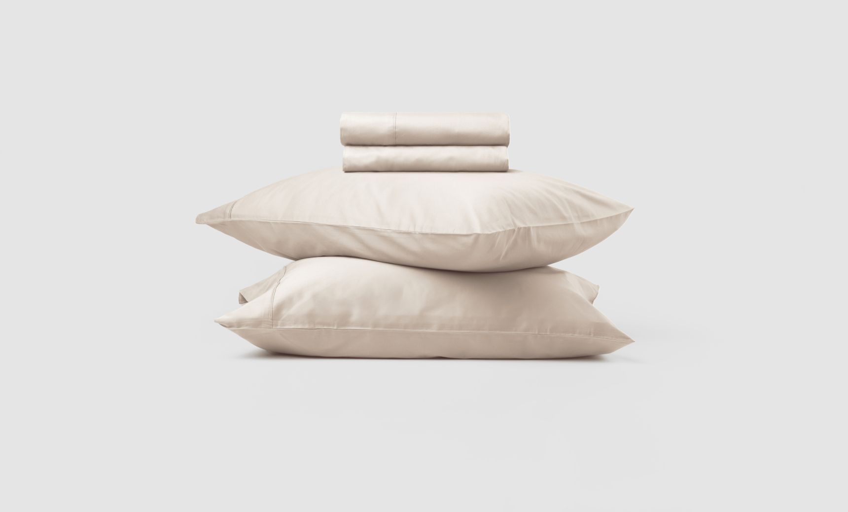 Endy Organic Cotton Sheet Set (Percale) in Soft Cream colourway.