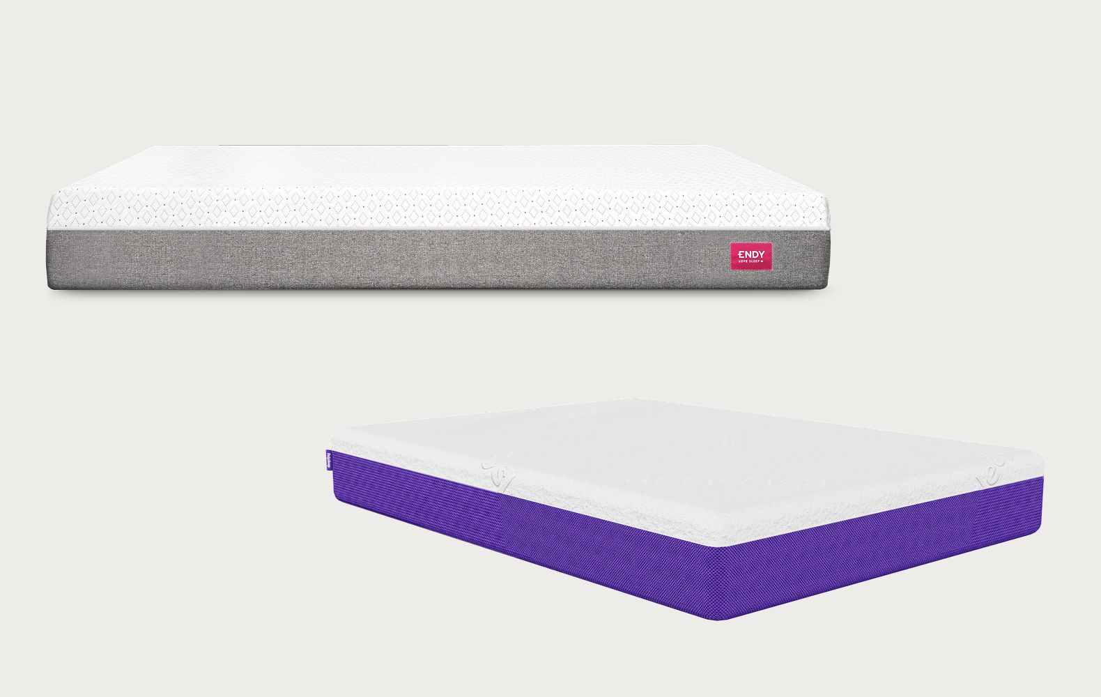 Comparison image showing the Endy Mattress above the Polysleep Origin 2.0 Mattress.