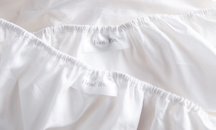 Endy Organic Cotton Sheet Set (Percale) in Alpine White colourway.