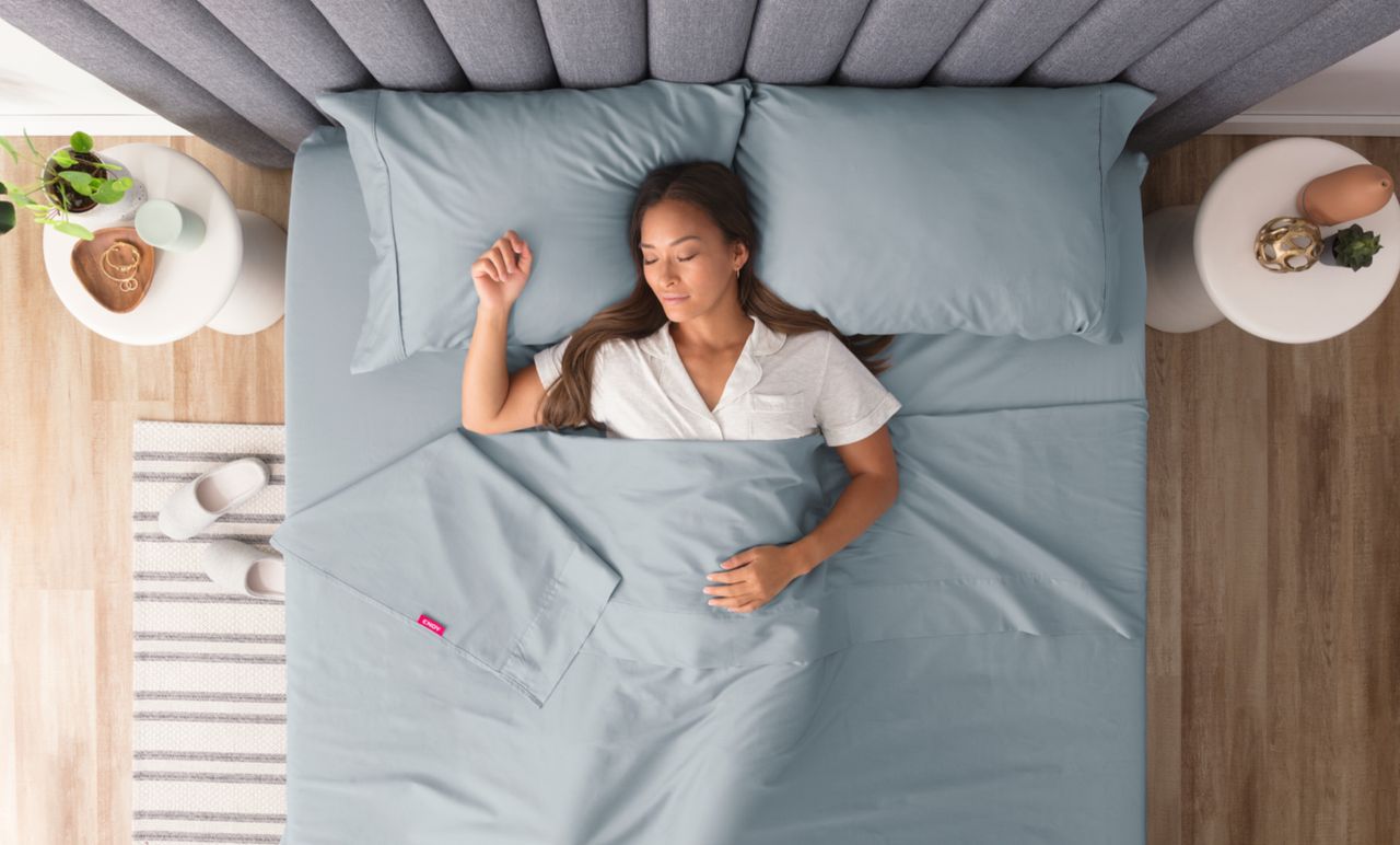 Organic Cotton Sheets in Blue colour way