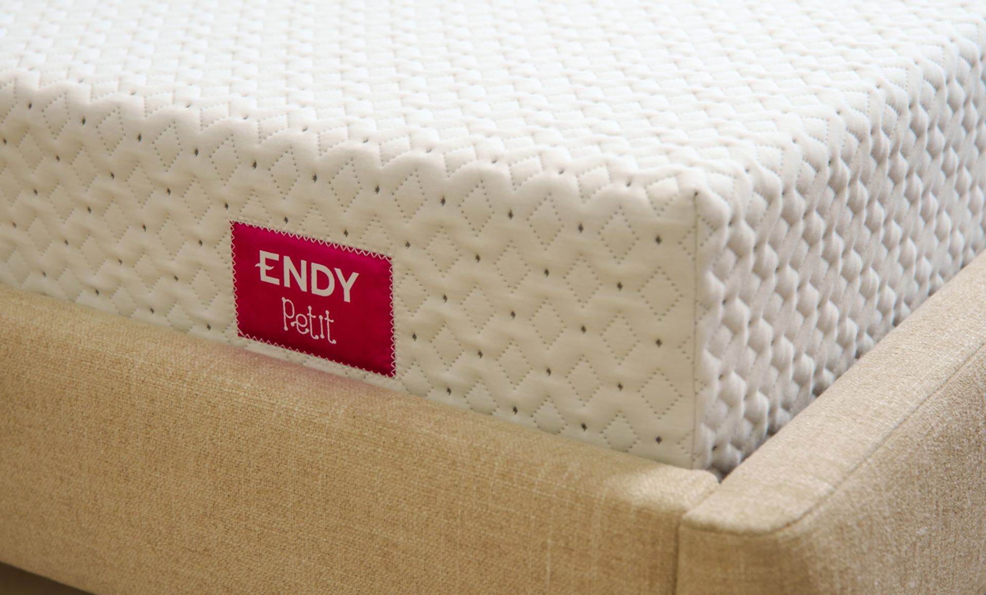 A detailed close-up of The Endy Petit Mattress.
