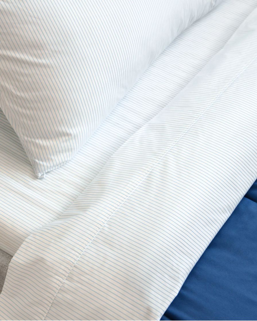 Sheet Refresh Duo in chambray stripe pattern