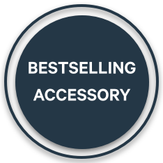Circular badge indicating, "Bestselling Accessory"