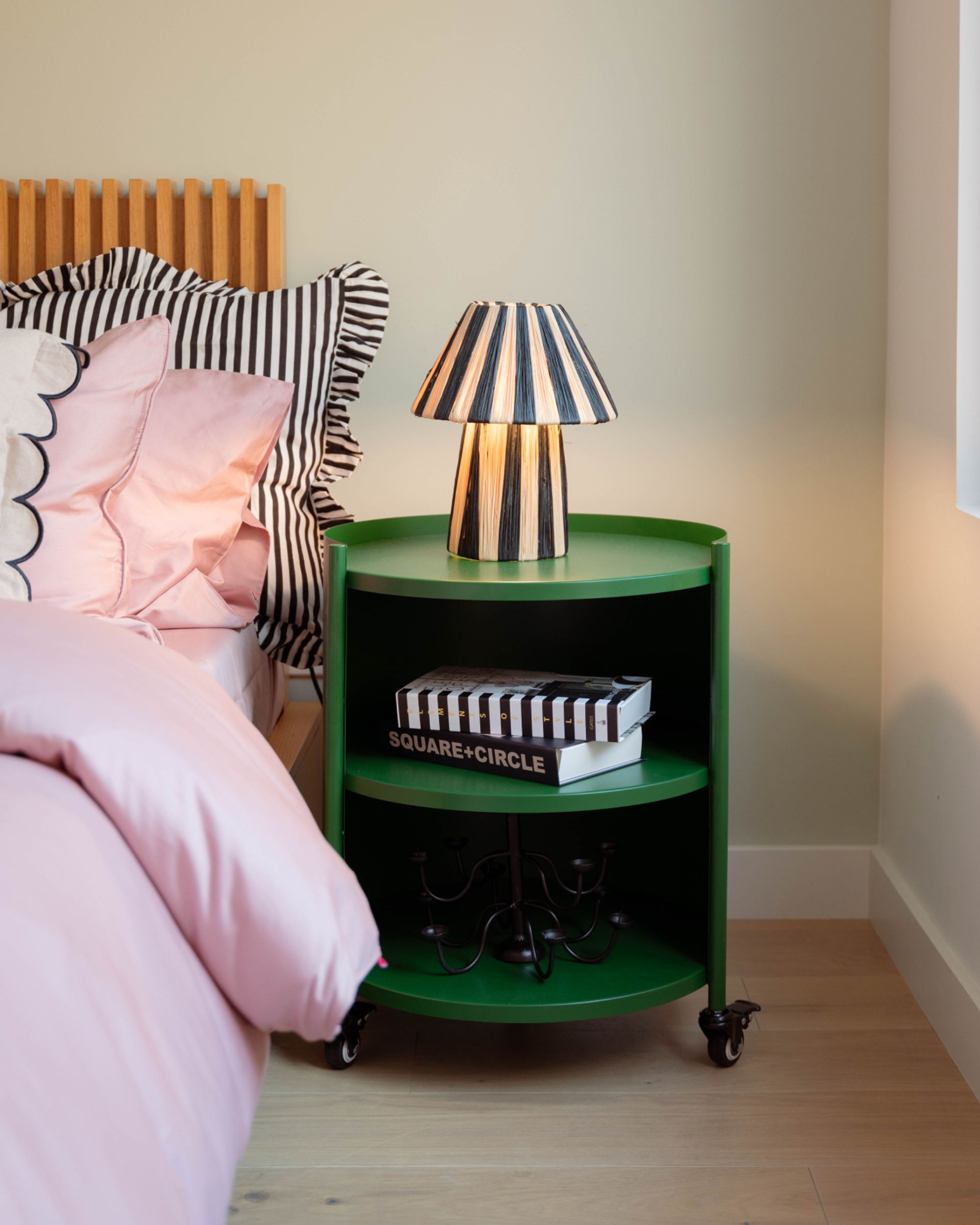 Swivel Nightstand in green colour way