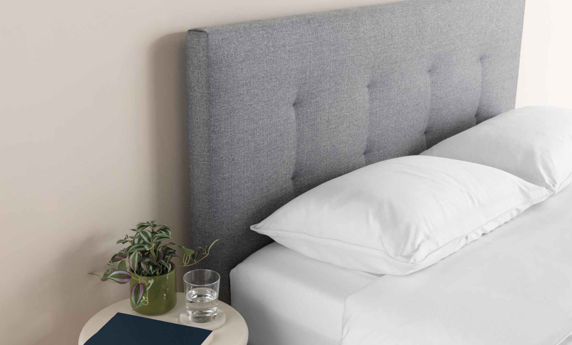 The Endy Upholstered Bed in Heather Grey colourway