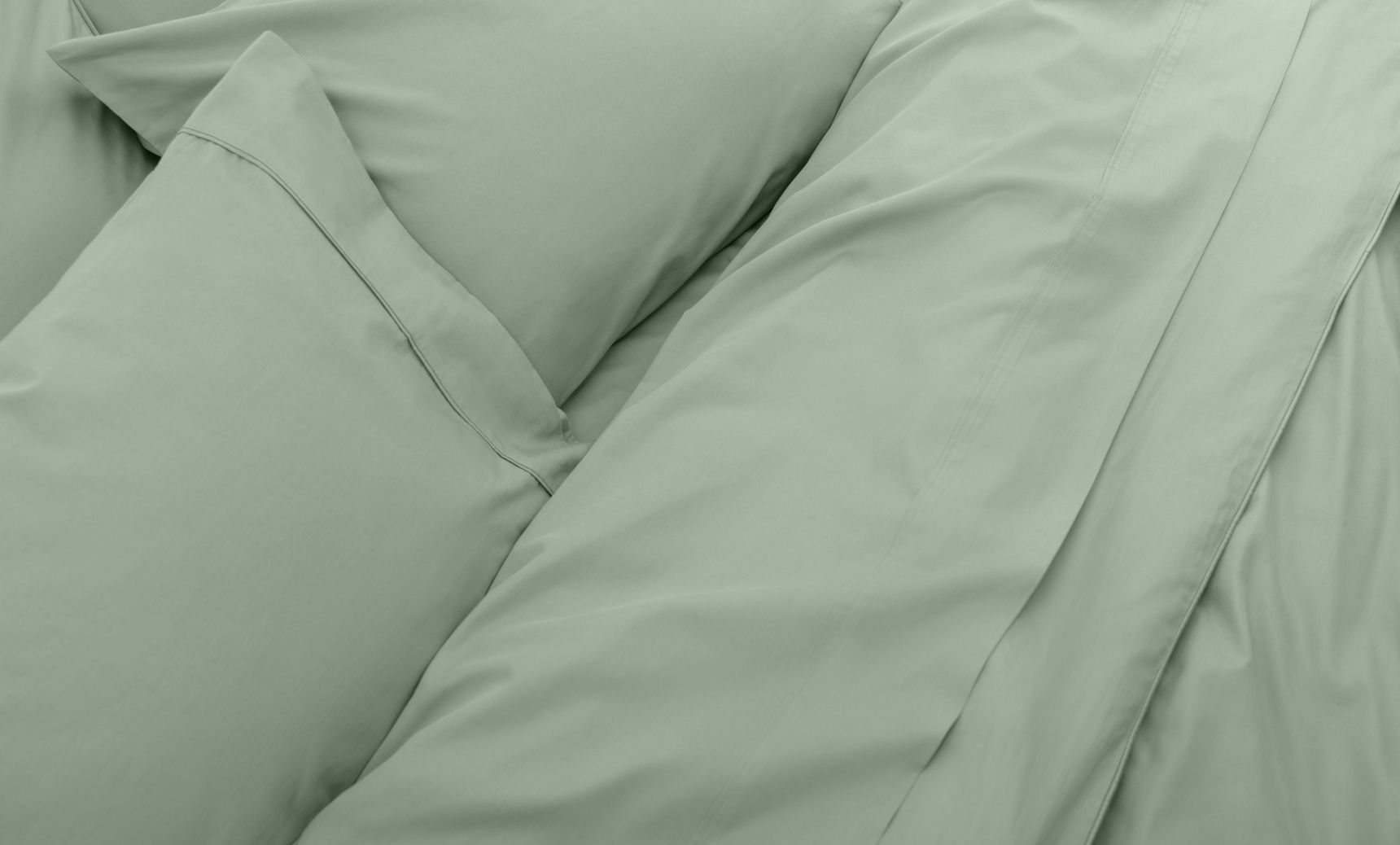 Endy Organic Cotton Pillowcase Cover (Sateen) in Eucalyptus colourway.