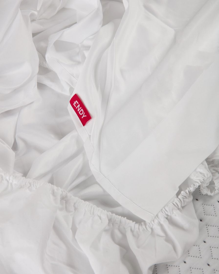 Detail shot of the sheets component in the Endy Everyday Sleep Set.