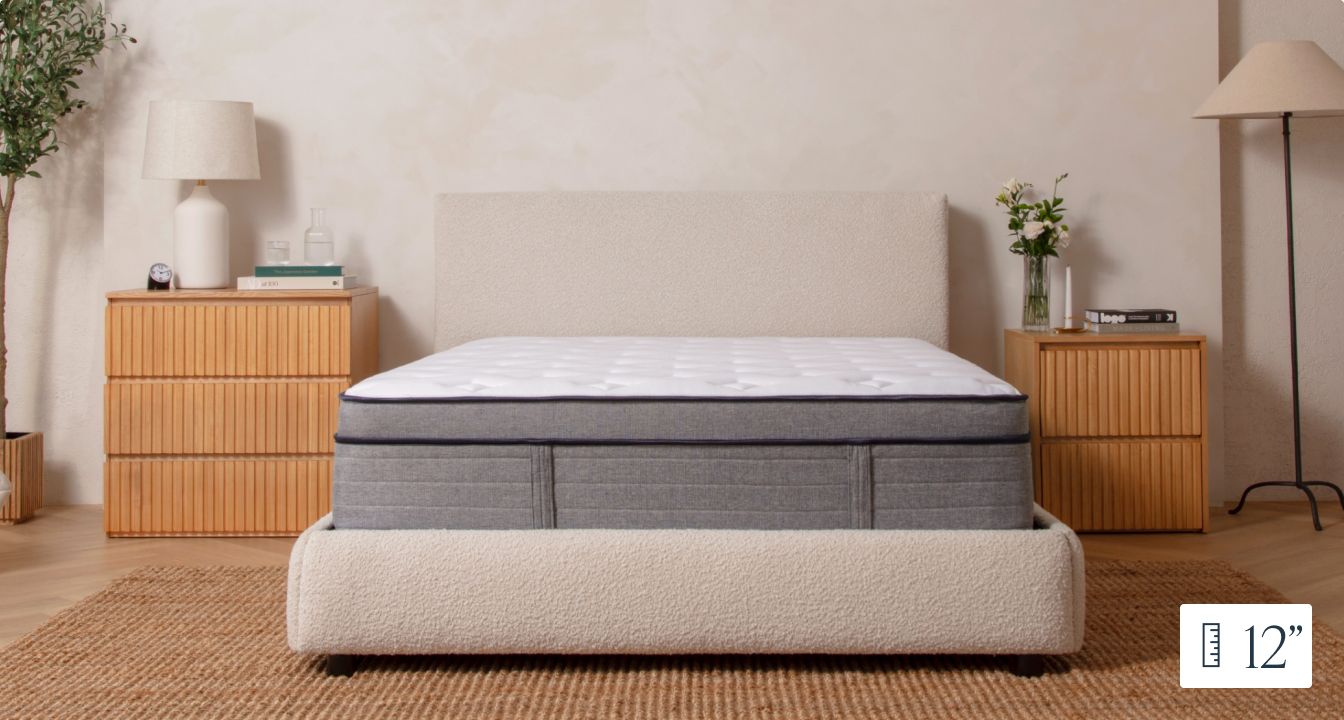 Endy Hybrid Mattress indicating 12" in height.